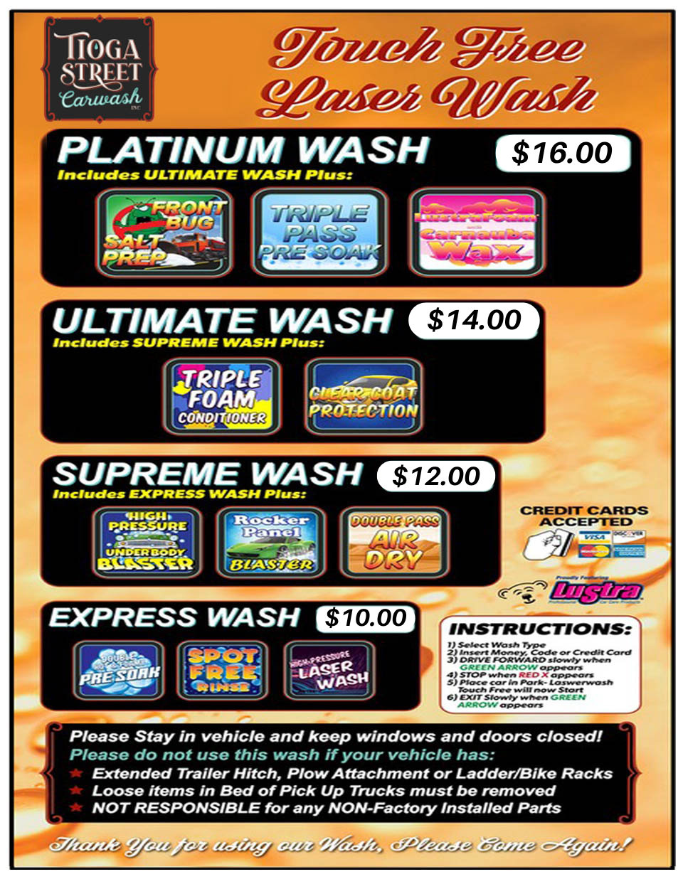 Touch Free Laser Wash wash plans and pricing